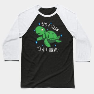 Skip a Straw Save a Turtle for Earthday - Vintage Retro Design T Shirt 5 Baseball T-Shirt